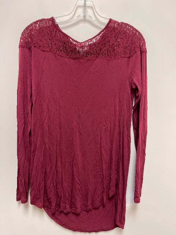 Women's Blouse with Shawl CollarTunic Long Sleeve By Old Navy In Red, Size: M