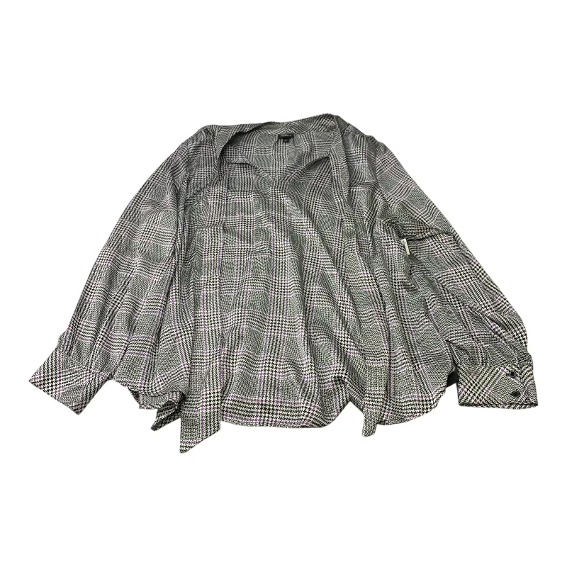 Women's Blouse with Mid-LengthTop Long Sleeve By Torrid In Black & Purple, Size: 3x