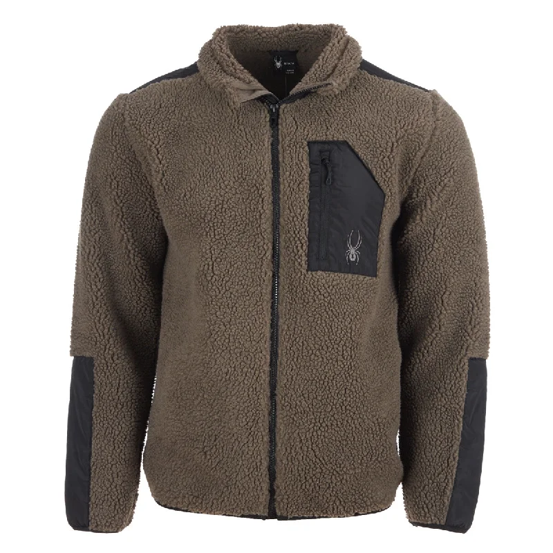 men's casual leather jacket with pocketsSpyder Men's Sherpa Militant Jacket