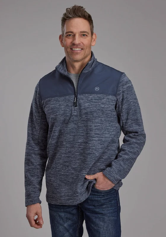 men's padded puffer vestRoper Mens 2253 Heathered Blue Fleece Fleece Jacket