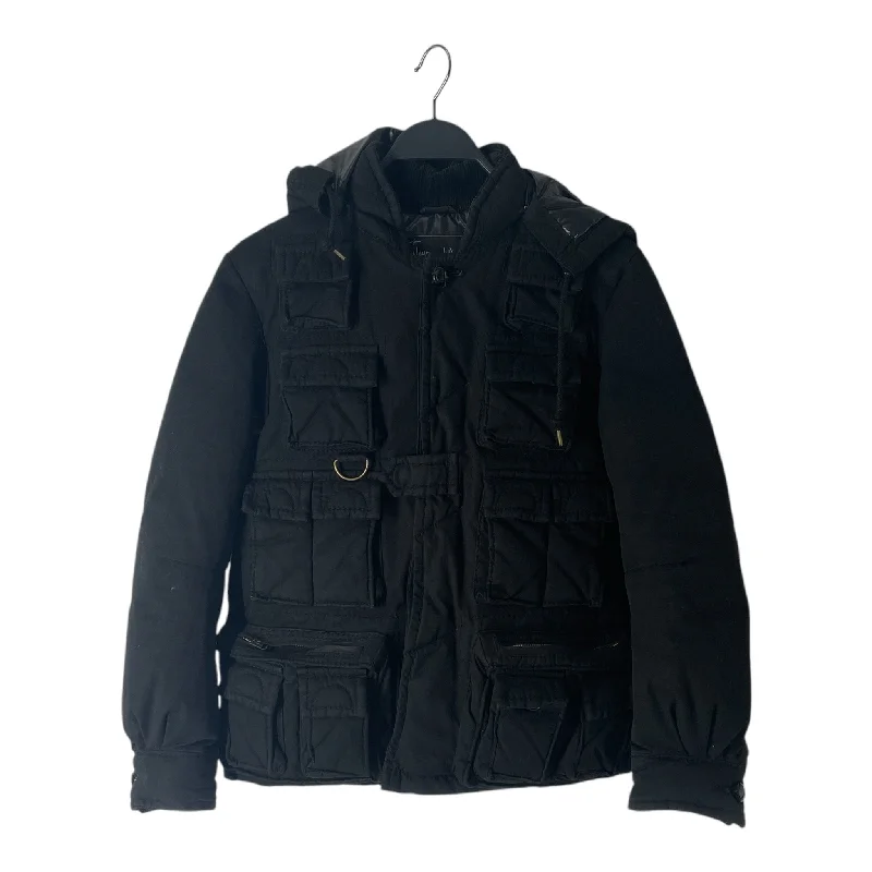 men's denim jacket with patchesNUMBER (N)INE/Mountain Parka/1/Cotton/BLK/CARGO POCKET JACKET