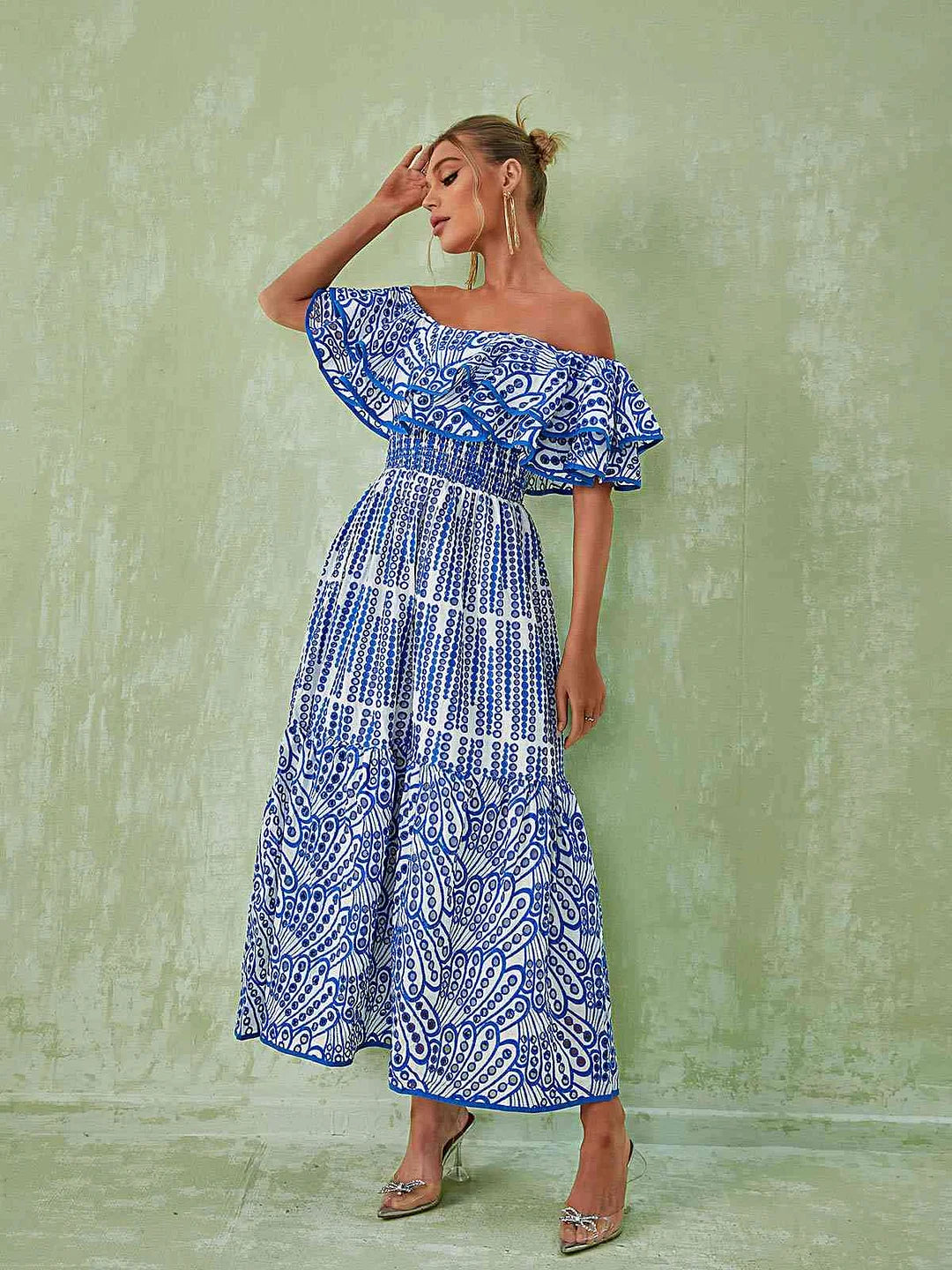 affordable straw hats with colorful patterns and designsADEEN MAXI DRESS
