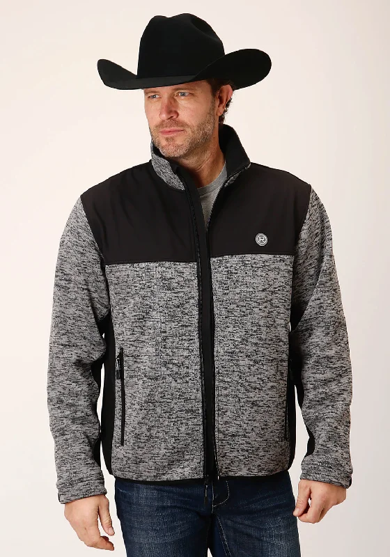 men's puffer jacket for winterRoper Mens Western Sweater Black 100% Polyester Fleece Jacket