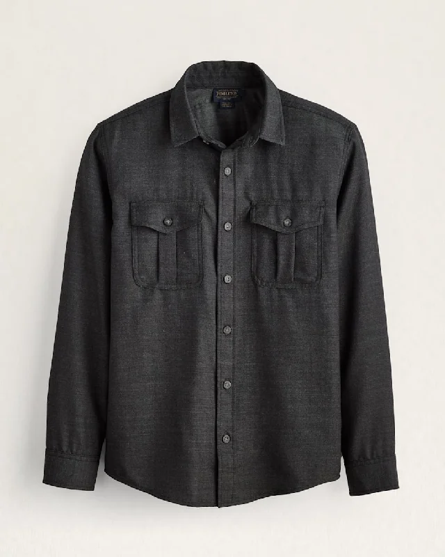 men's leather jacket with snap-front closureMen's Harrison Merino Shirt