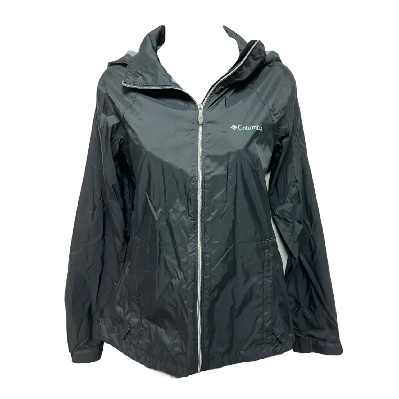 Women's Coats with Fur Trimmed SleevesJacket Windbreaker By Columbia In Black, Size: S