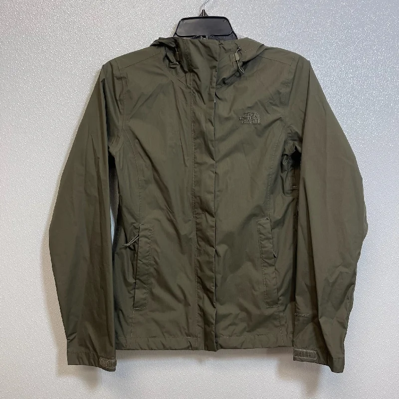 Women's Coats with Fur Trimmed ZipperJacket Windbreaker By North Face In Green, Size: Xs