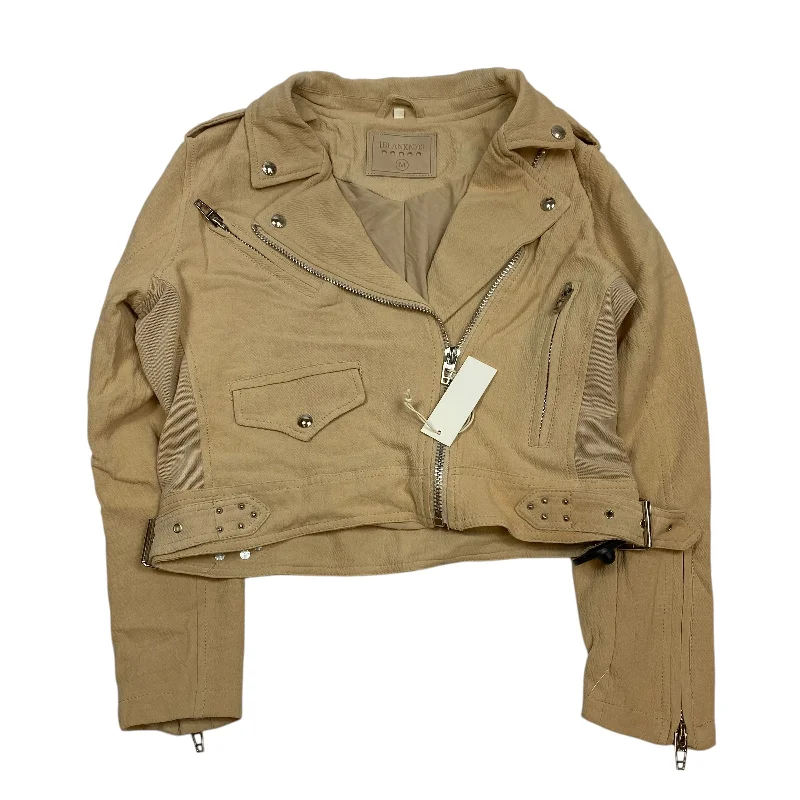 Women's Coats with Fur Trimmed HoodJacket Moto By Blanknyc In Tan, Size: M