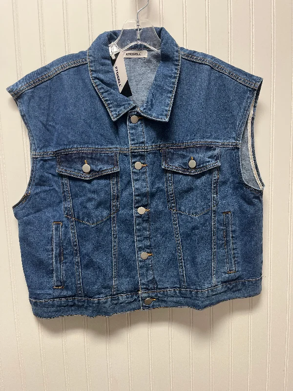 Women's Button-Up CoatsVest Other By Clothes Mentor In Blue Denim, Size: L