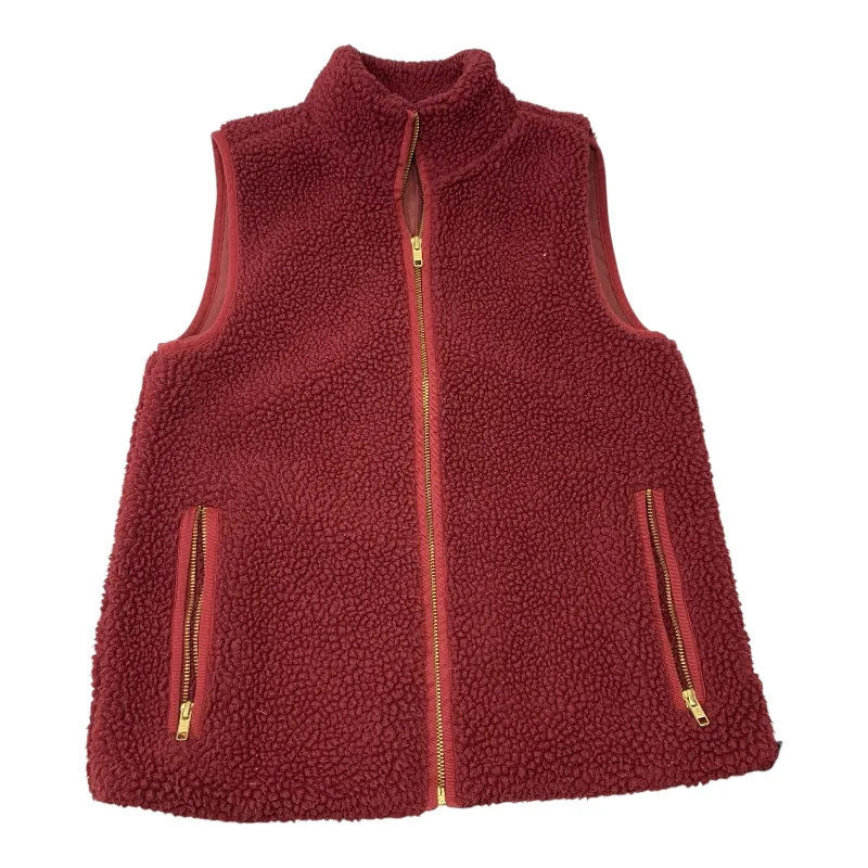Women's Coats with Fur Trimmed CollarVest Faux Fur & Sherpa By J. Crew In Red, Size: Xxs