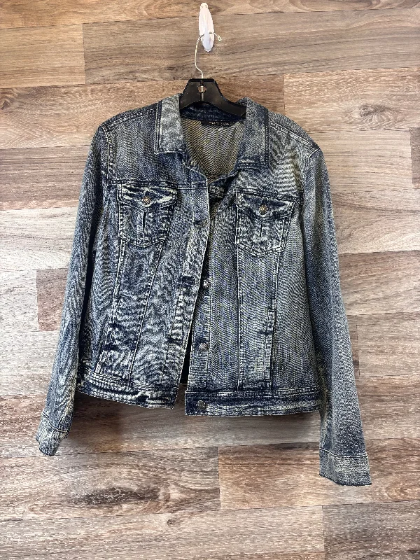 Women's Button-Up CoatsJacket Denim By Ana In Blue Denim, Size: Xl