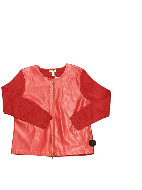 Women's Coats with Fur Trimmed BeltJacket Other By Kim Rogers In Red, Size: Lp
