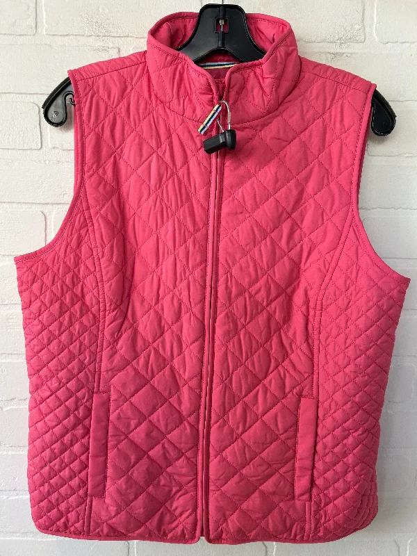 Women's Coats with Fur Trimmed HoodVest Puffer & Quilted By Talbots In Pink, Size: Mp